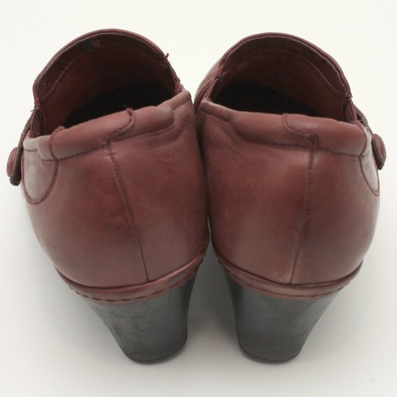 Cobb Hill by New Balance Shoes Size 8.5 W Burgundy Ruched Leather Button Shootie - Picture 3 of 10